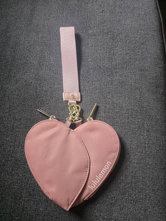 lululemon athletica Handbags - lululemon athletica Rose Pink Heart Wristlet Card & Key Holder